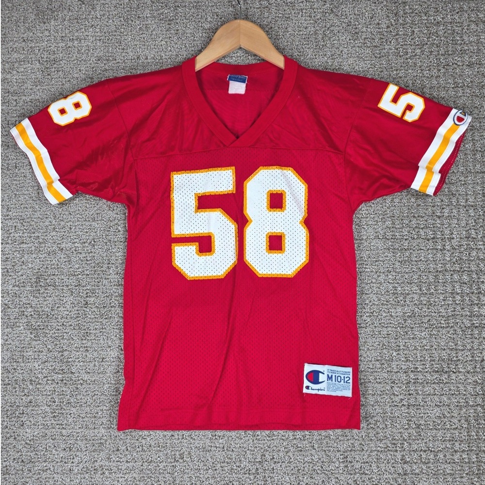 Vintage Champion Derrick Thomas Kansas City Chiefs Jersey Kids Medium 10-12 Red